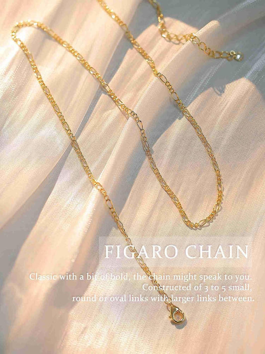 Krfy Collar de cadena chapada en oro de 14 quilates para mujer, a l...