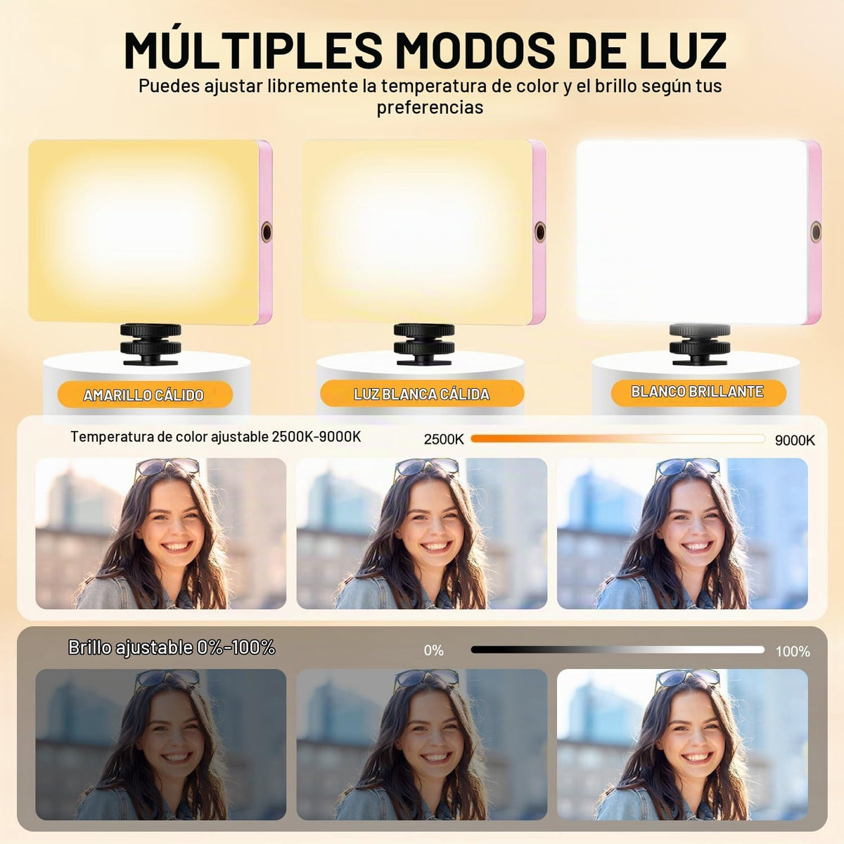 Luz de selfie de 120 LED para iPhone, luz de teléfono portátil con...
