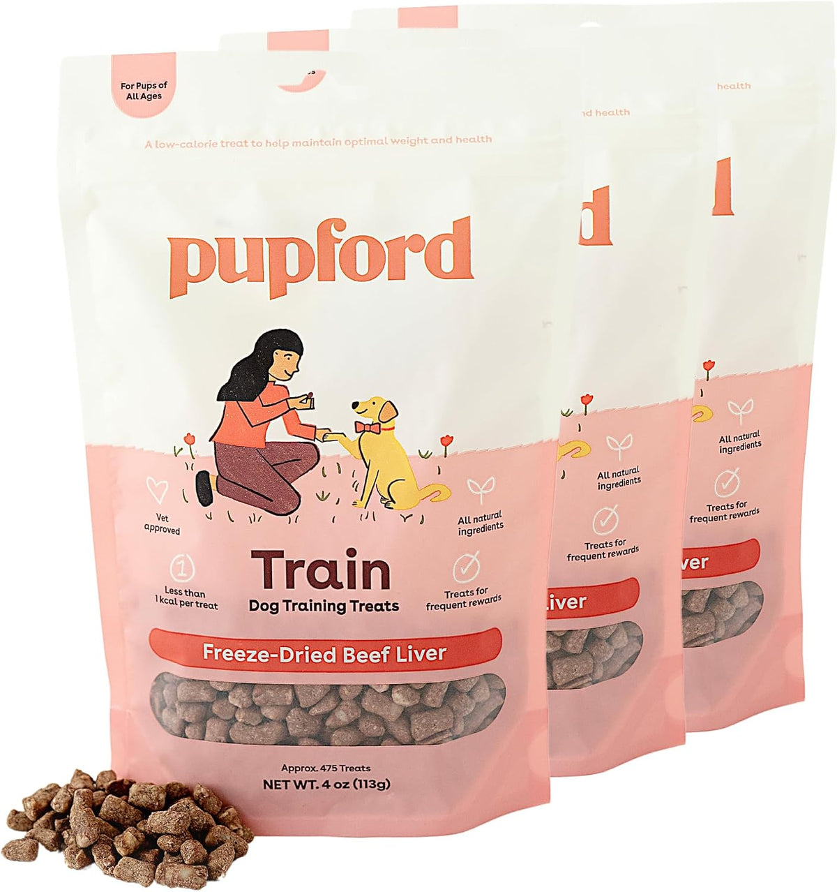 Pupford - Golosinas de entrenamiento liofilizadas, para perros y ca...