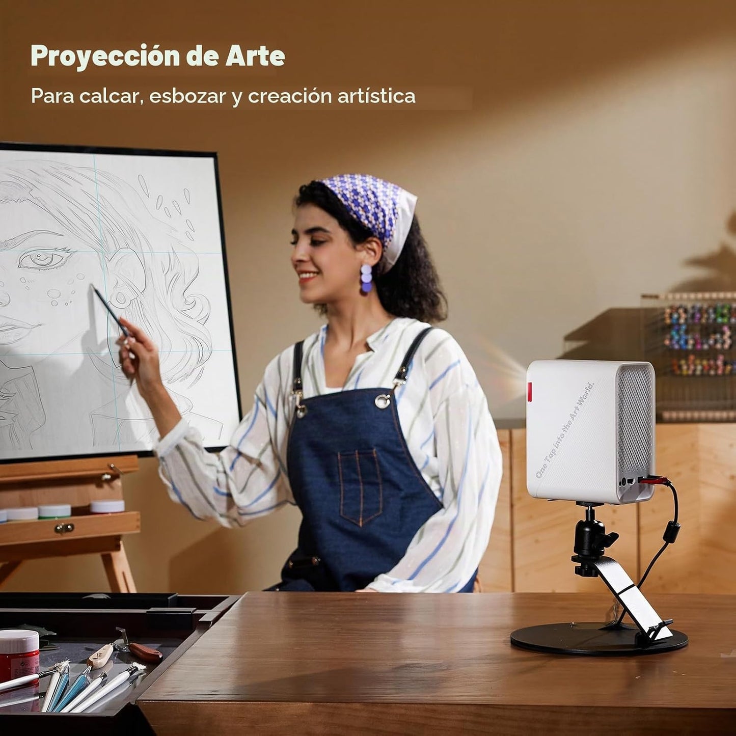 Caydo Proyector de arte P1 para artistas, aplicación de dibujo excl...