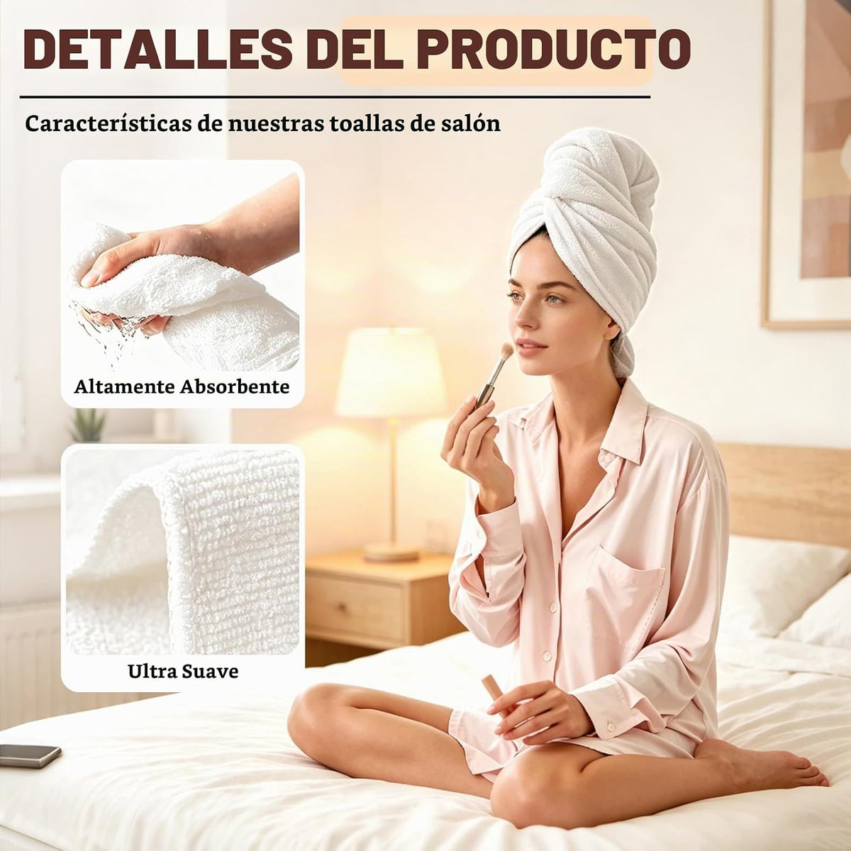 Puomue Toallas blancas de salón, toalla de microfibra súper suave y...