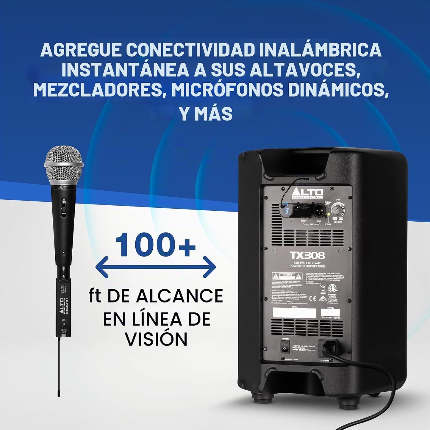 ALTO Sistema de audio inalámbrico Stealth 1 Mono UHF XLR | Juego de...