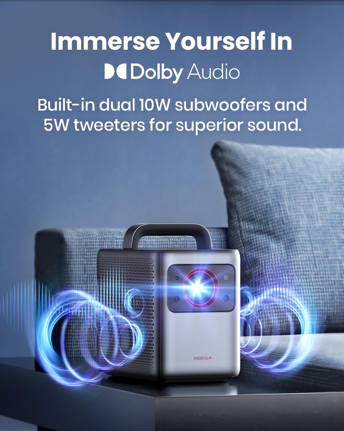 NEBULA Proyector láser 4K Cosmos, 2200 lúmenes ANSI, Android TV con...