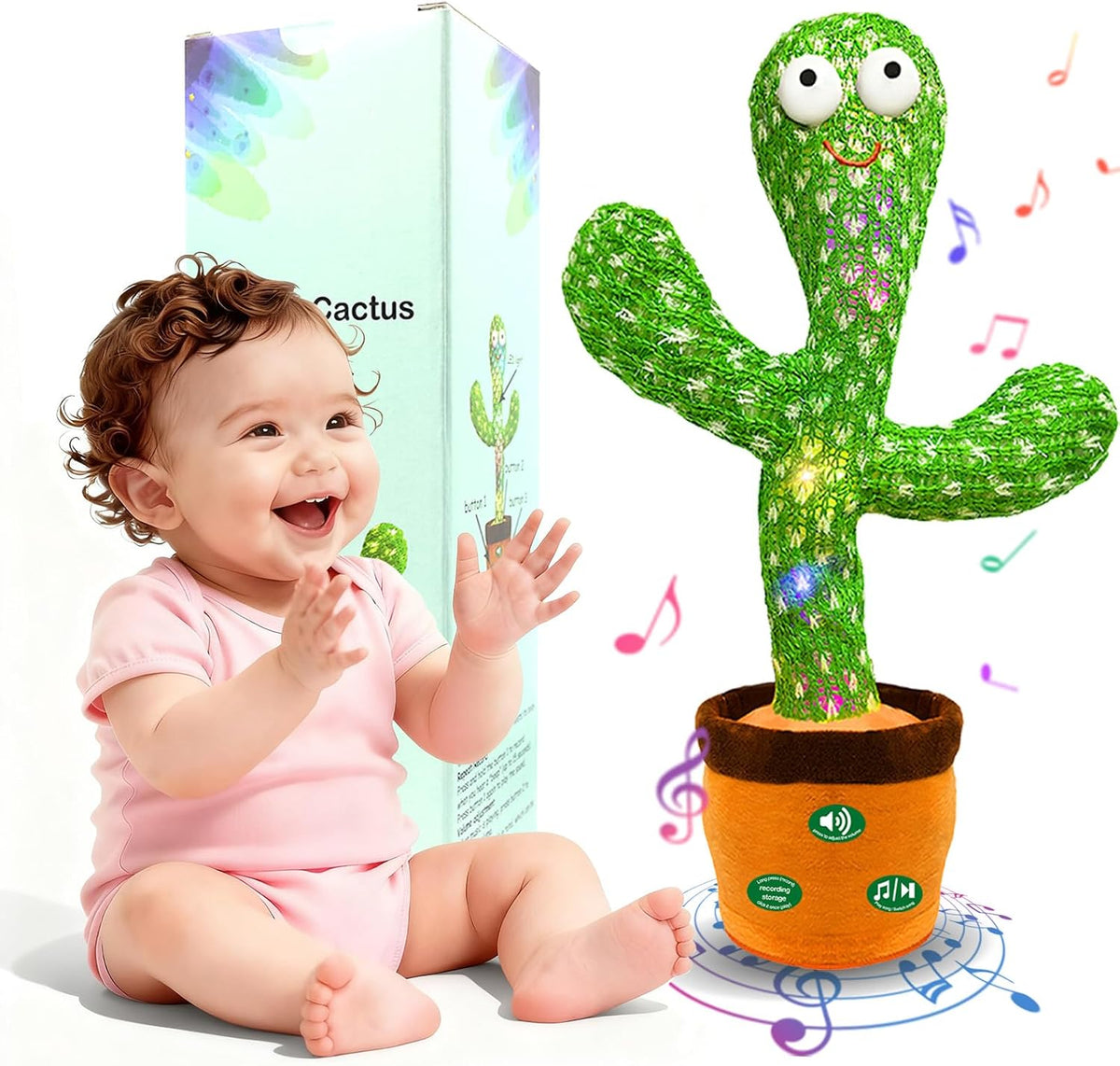 Hunfur - Juguete interactivo de cactus que habla, repite lo que dic...
