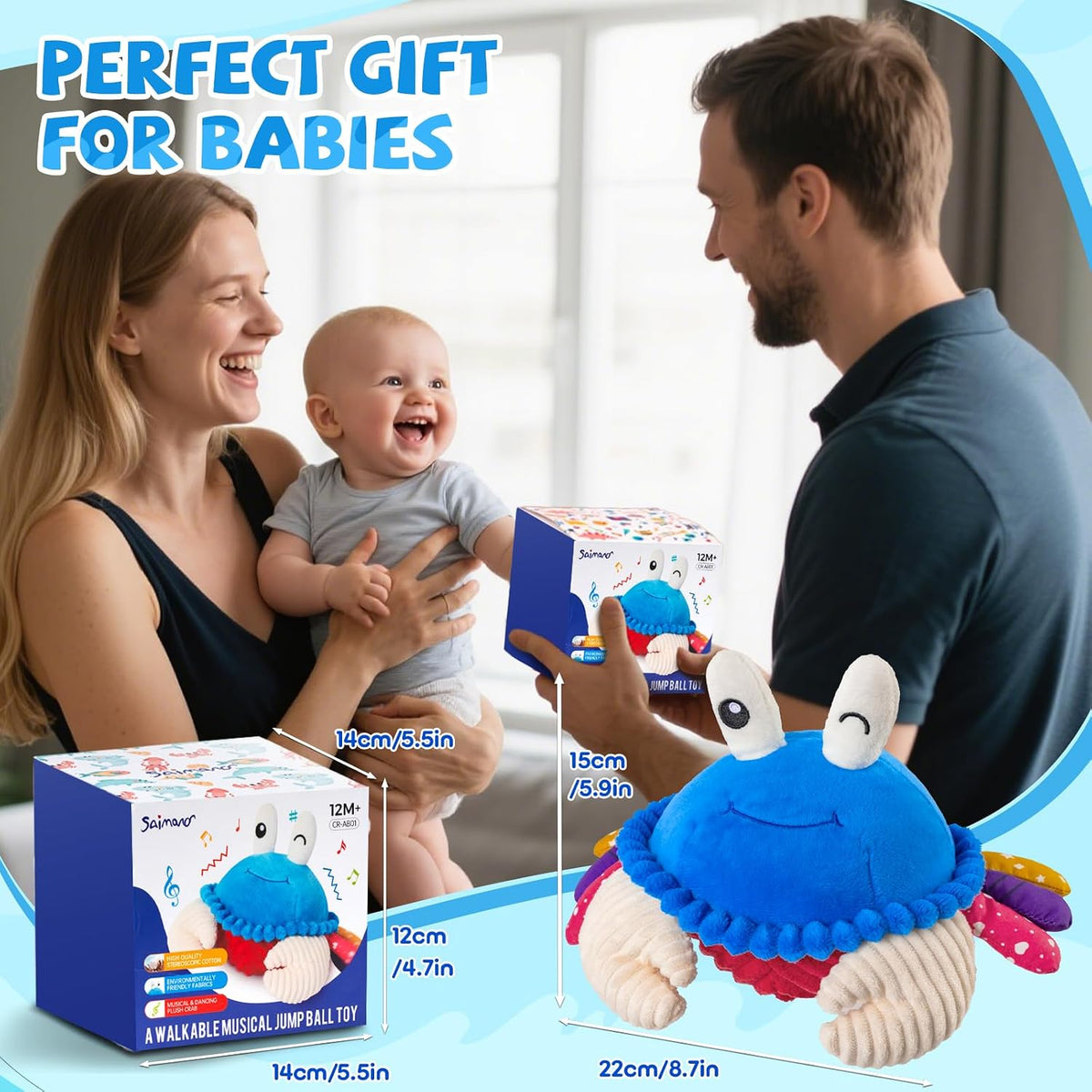 Juguetes para bebés de 12 a 18 meses, juguete de peluche musical de...