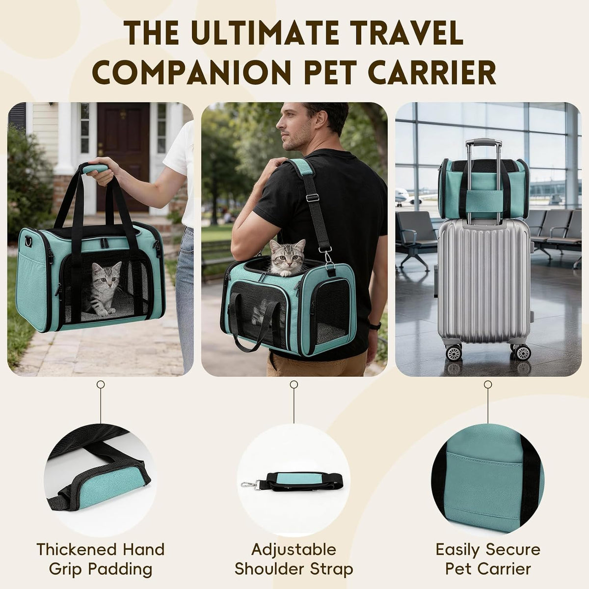 Zedkeys Transportador suave para gatos y perros pequeños y gatos gr...