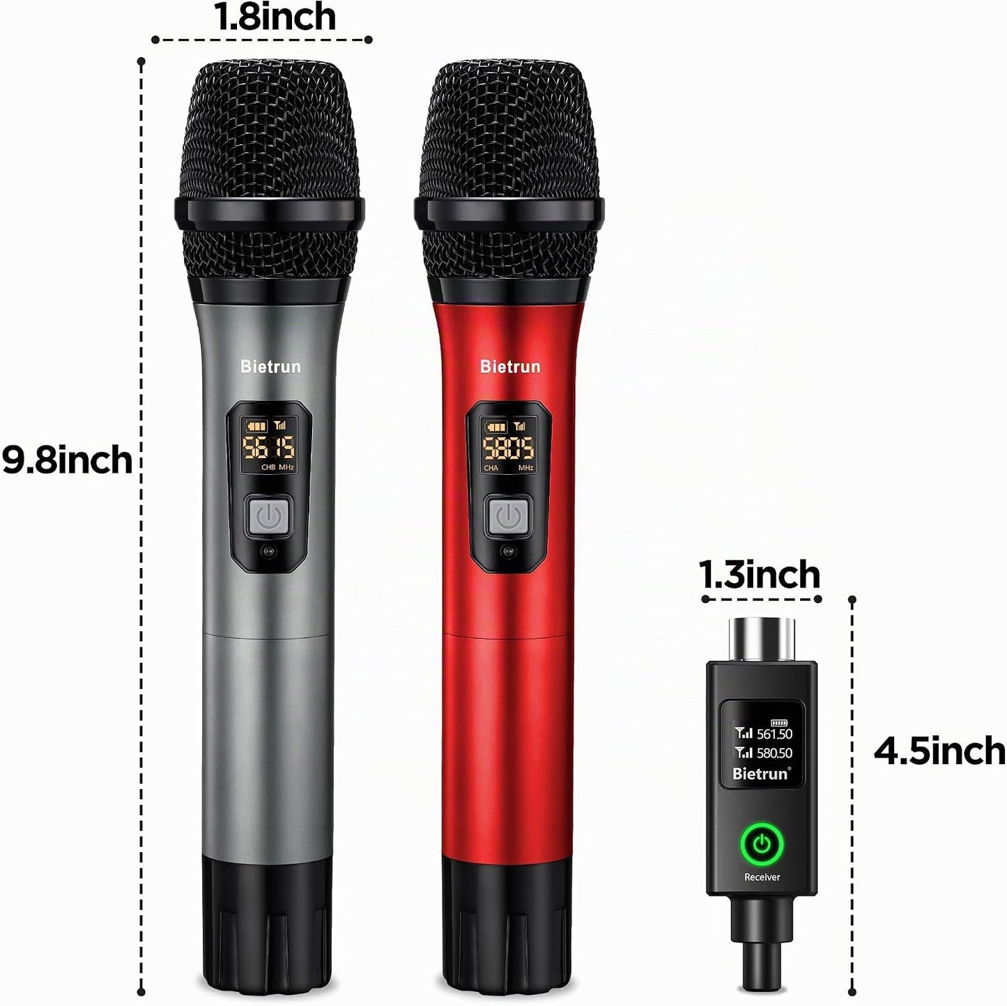 Bietrun Micrófono Inalámbrico XLR, Conjunto de Micrófono Dinámico d...