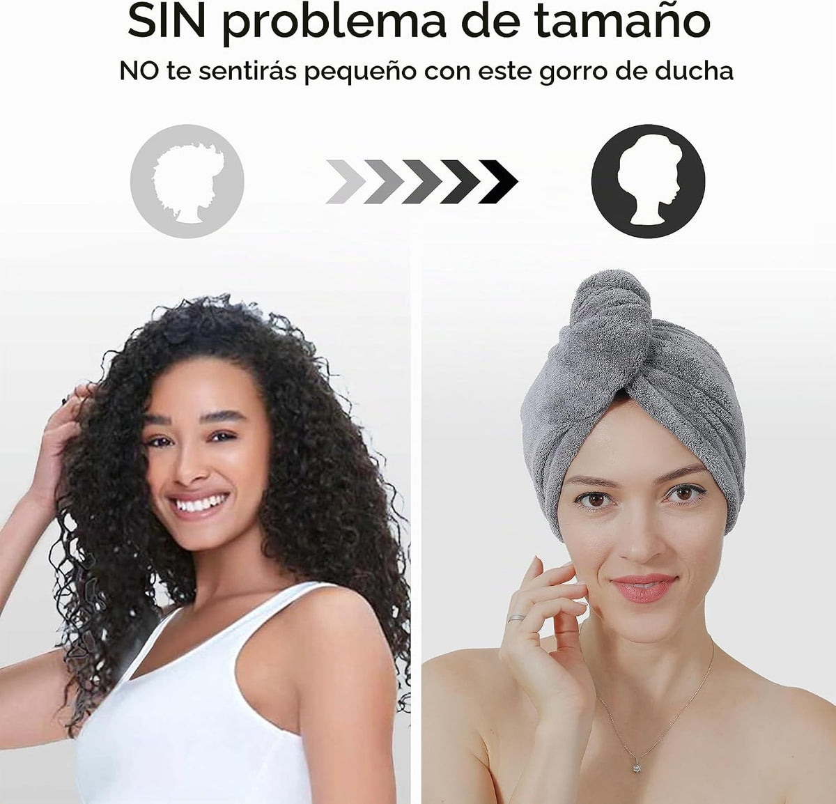 TENSTARS Paquete de 5 Toallas de Microfibra Engrosadas para Cabello...