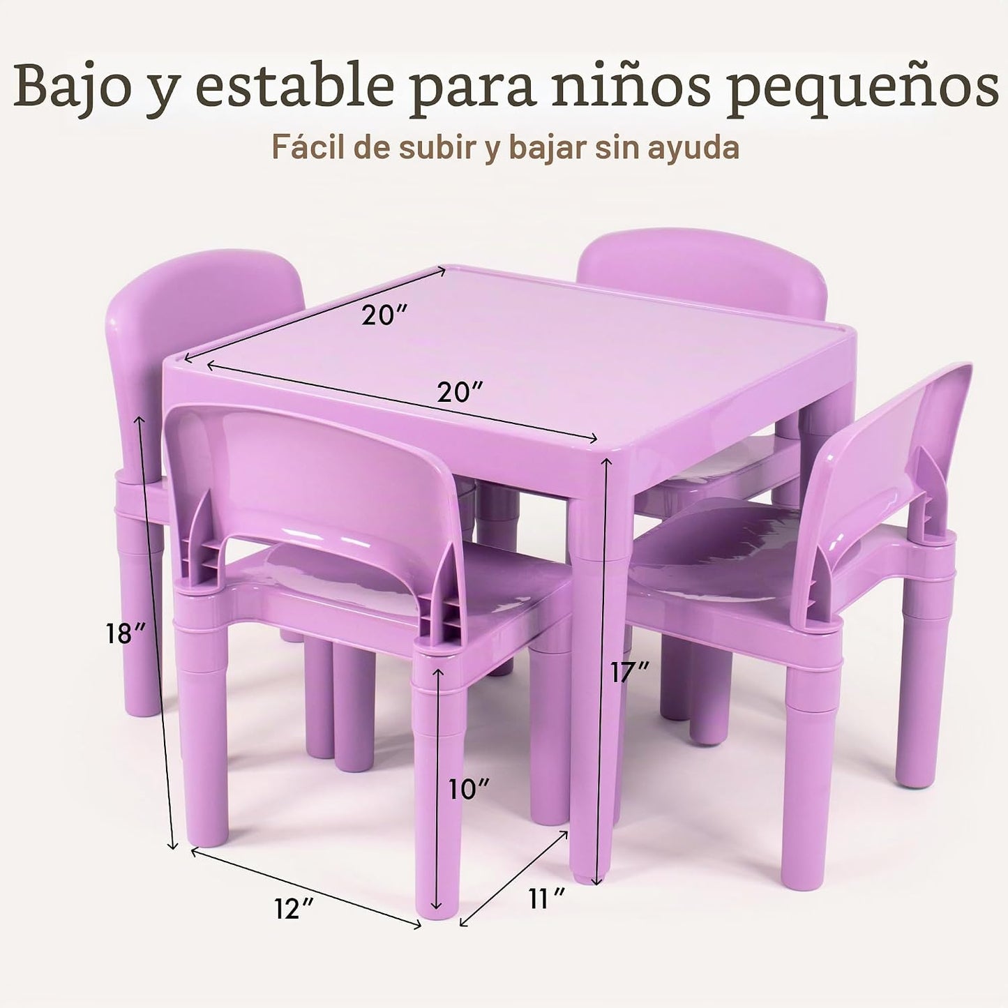 Humble Crew Juego de mesa y silla para niños, interior y exterior,...
