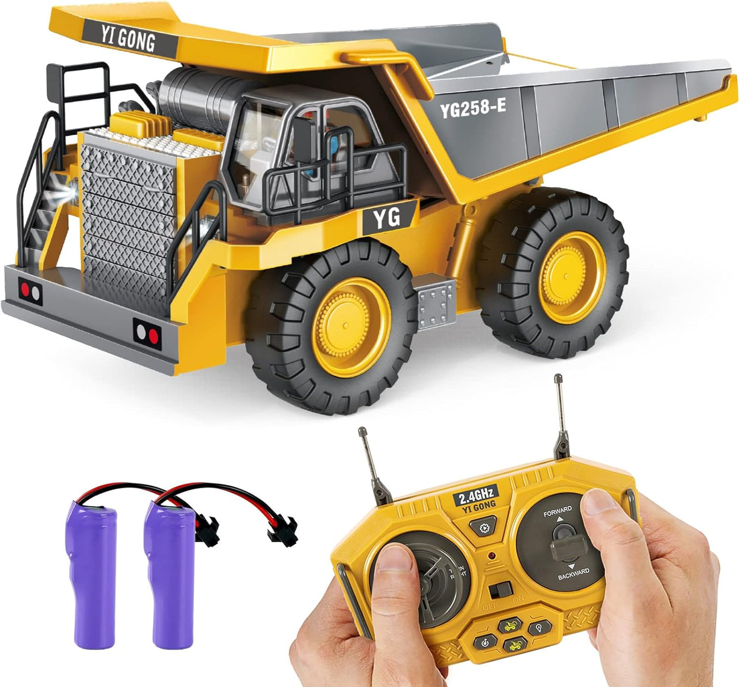 DDAI Camión volquete de construcción a control remoto - Juguetes de...