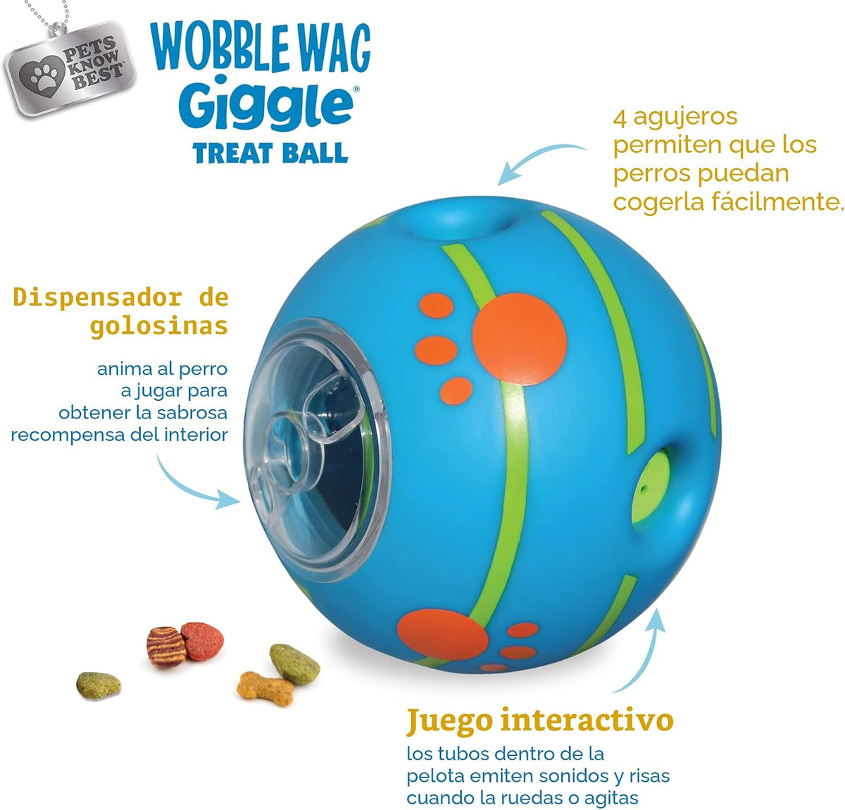 Wobble Wag Giggle Pelota de Golosinas - Juguete Interactivo para Pe...