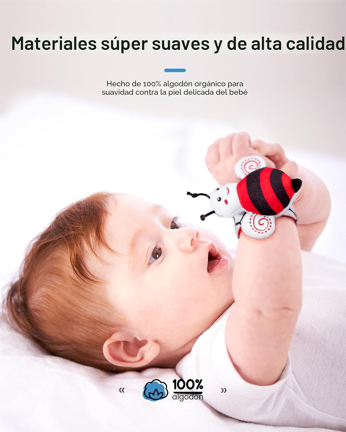 Infinno Juego de calcetines con sonajero y brazalete para bebés de...