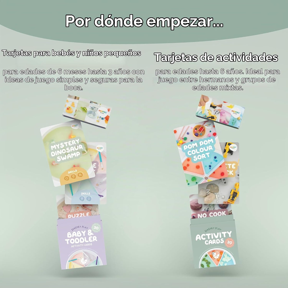 30 tarjetas de actividades sensoriales para bebés de 6 a 24 meses |...