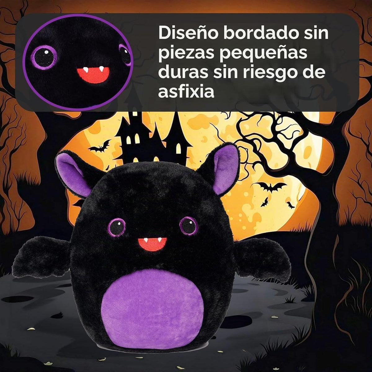 WEIGEDU - Lindo murciélago de peluche abrazable, 14 pulgadas | Alas...