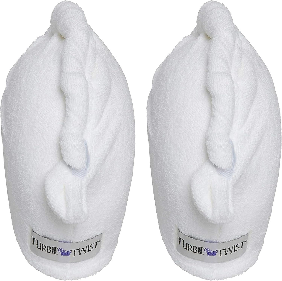 Turbie Twist - Toalla de microfibra extra larga, color blanco y bla...