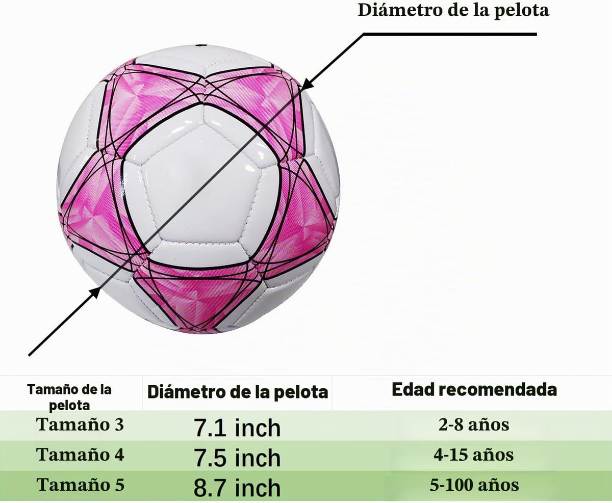 AYANICA Balón de fútbol tamaño 3,4,5 PU suave para práctica de entr...