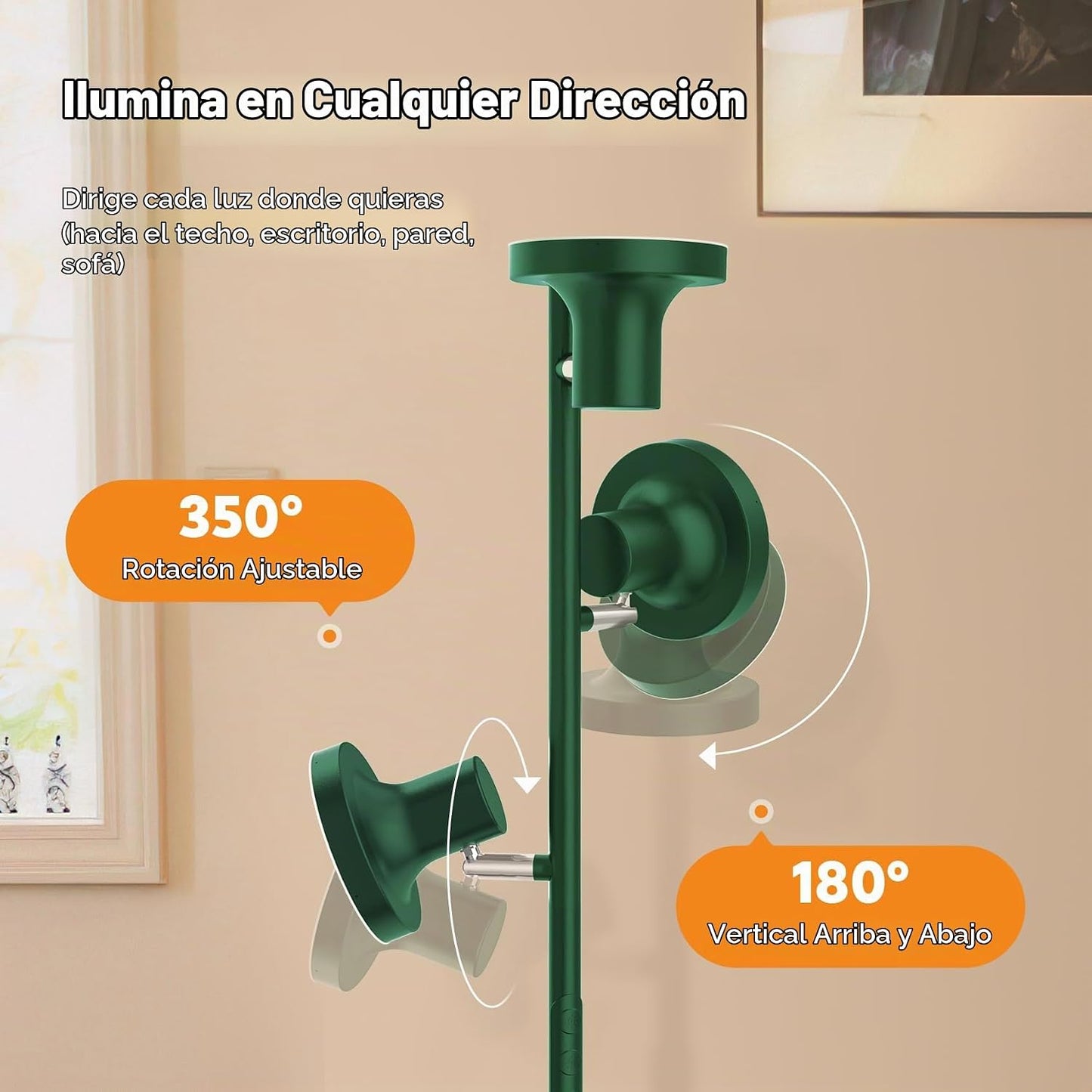 SIBRILLE Lámpara de pie LED de árbol de 36W, lámpara de pie ajustab...