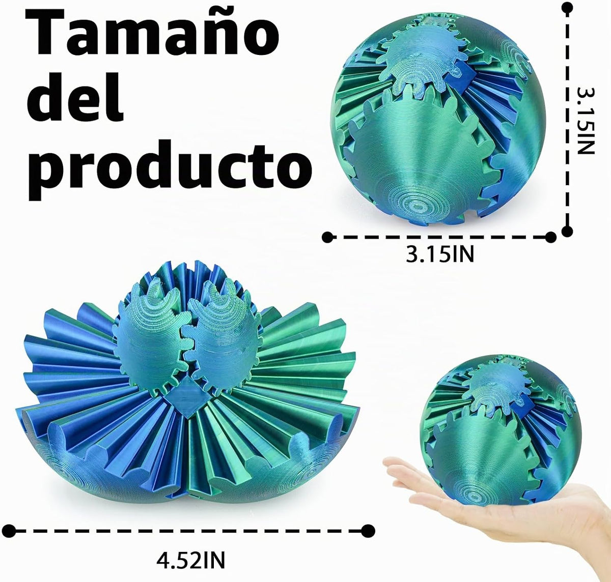 Cubo Juguete Fidget Bola de Engranajes Impreso en 3D, Juguetes Fidg...