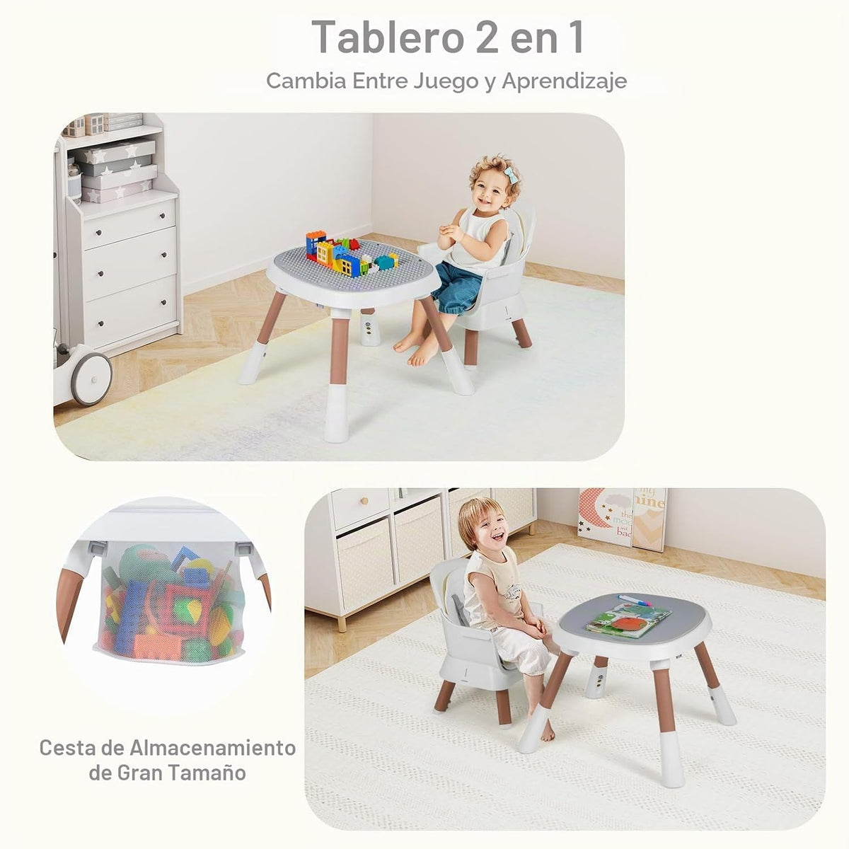 INFANS Silla Alta 9 en 1, Silla Alta Convertible para Bebés y Niños...