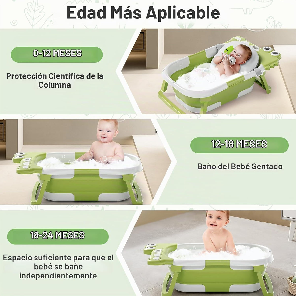 Bañera plegable para bebé recién nacido, bañera de baño plegable co...