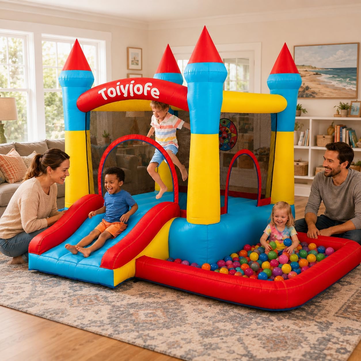 Castillo hinchable inflable para niños de 3 a 6 años, para interior...