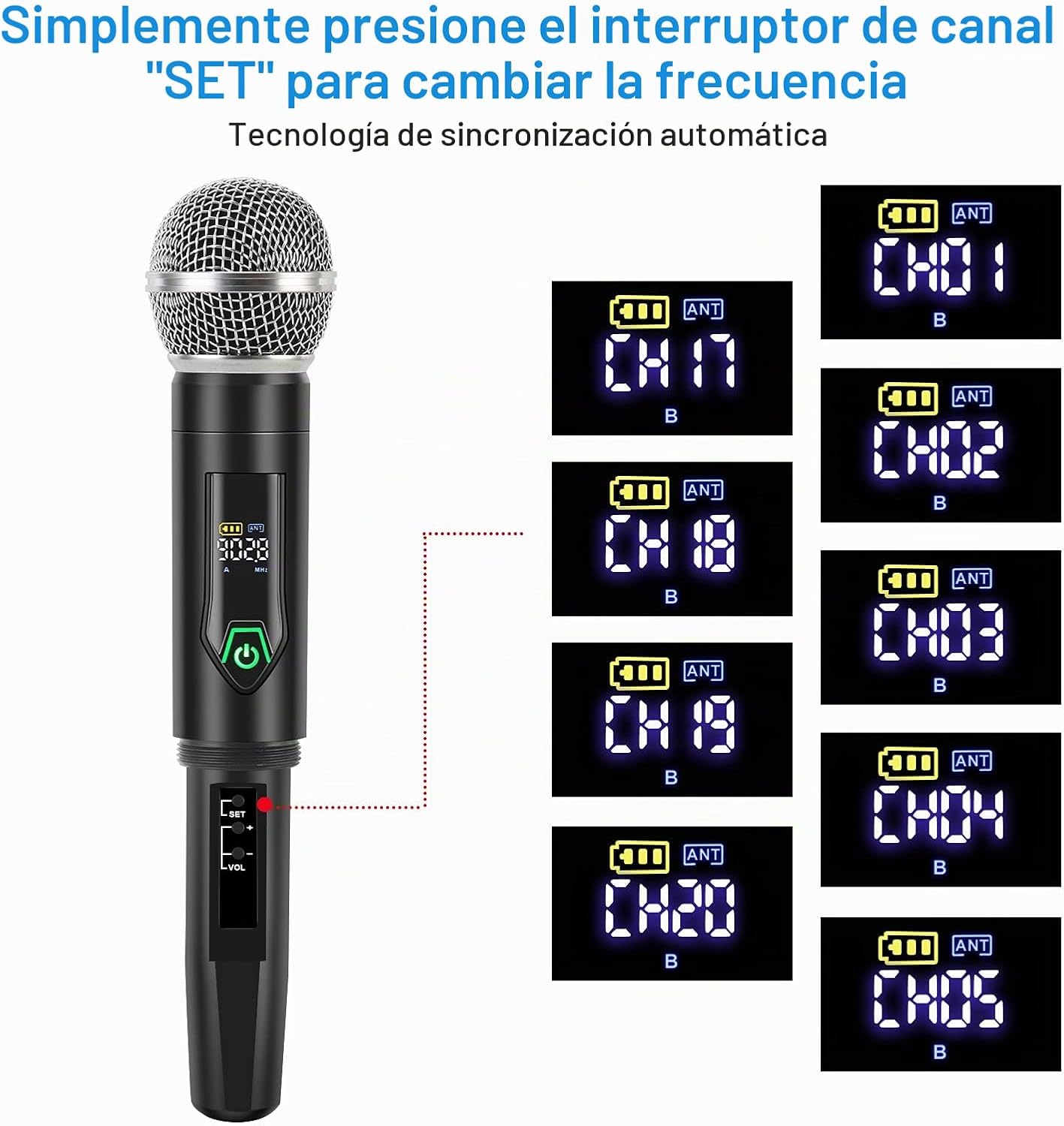 GUDEHOLO Sistema de Micrófono Inalámbrico con Estuche, Micrófono In...
