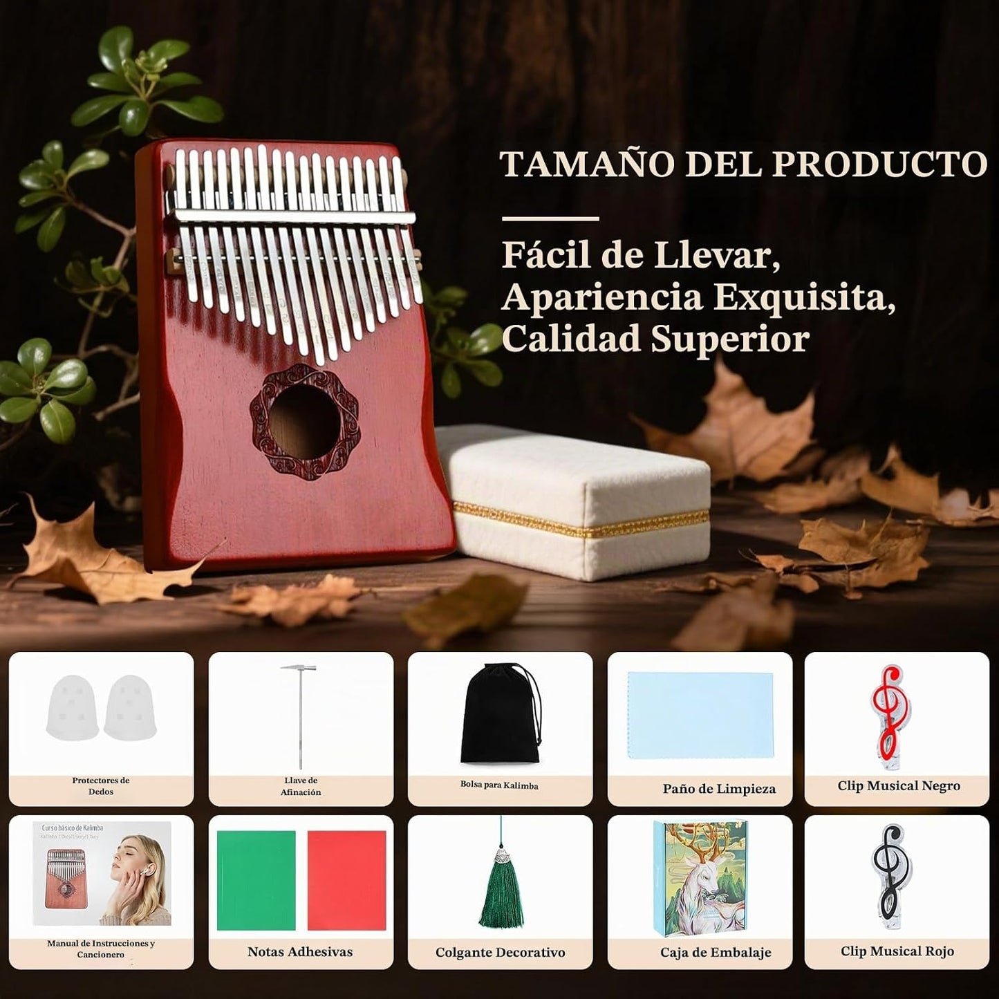 KaLimba - Piano de pulgar de 17 teclas, piano de dedo Mbira portáti...