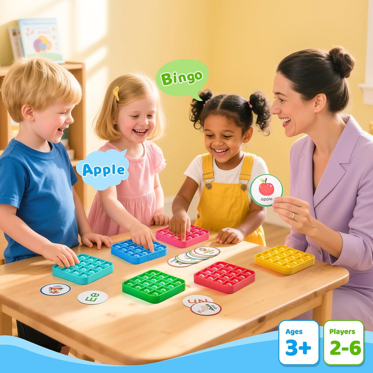 JoyCat Juego de bingo del alfabeto+tablero de seguimiento de letras...