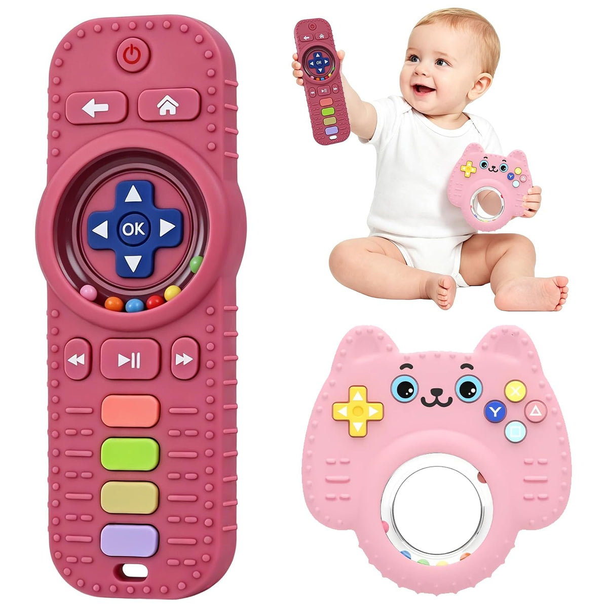 Chuya Baby Toys Baby TV - Juguetes de dentición con control remoto,...