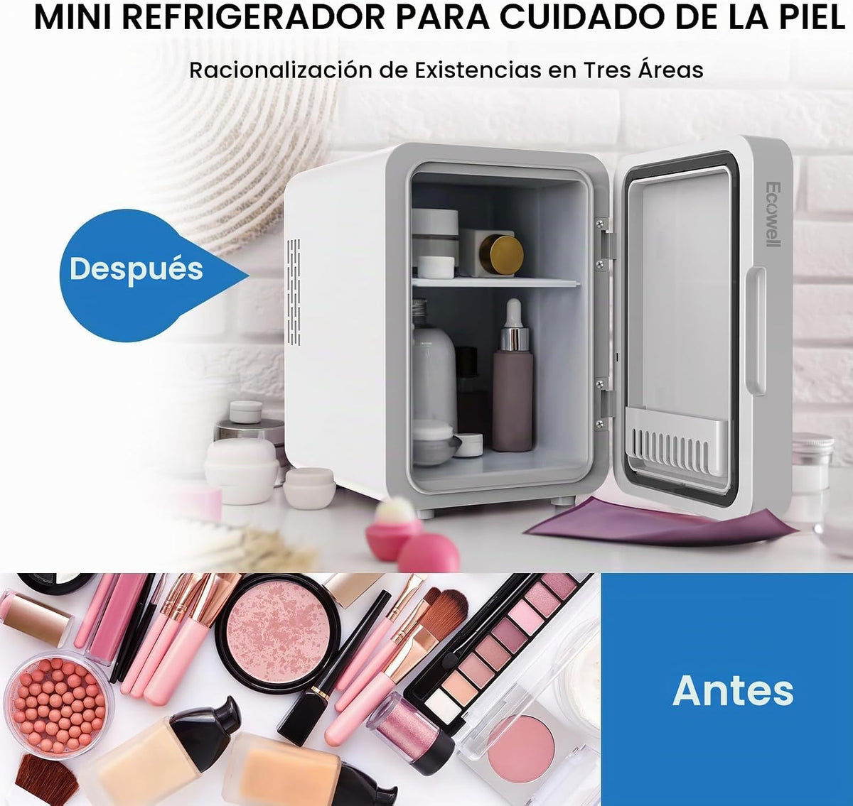 ECOWELL Refrigerador del cuidado de la piel para el cosmético, mini...