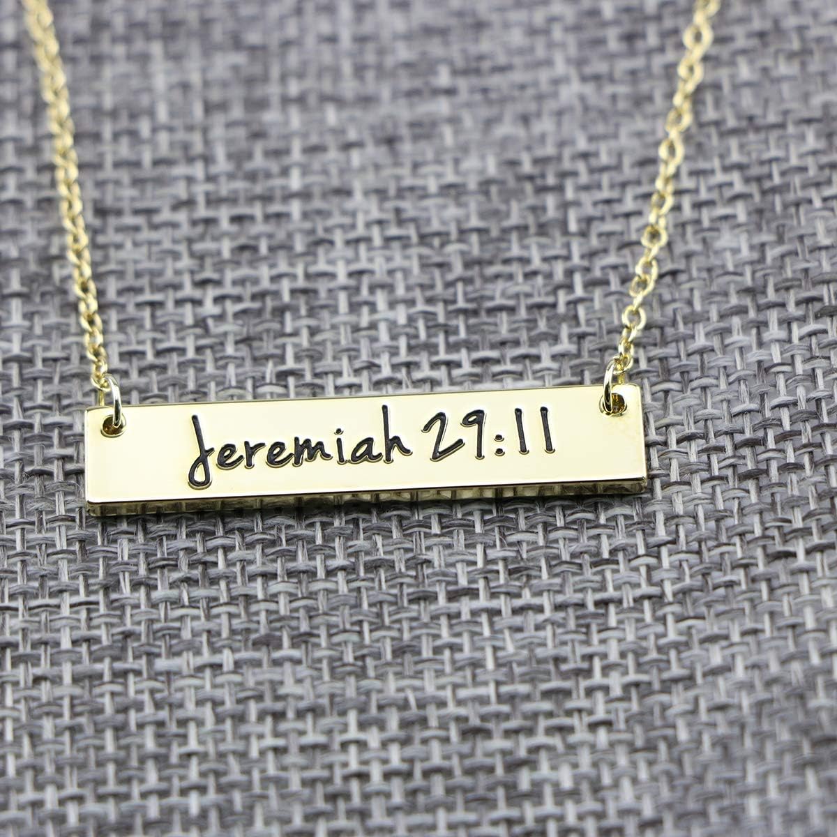 Memgift Collar Cristiano de Barra Versículo de la Biblia Joyería de...