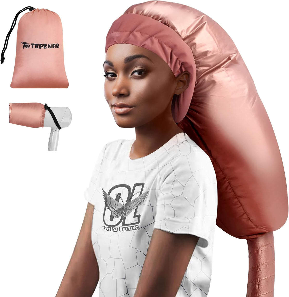 TEPENAR Accesorio para secador de pelo con capucha: Gorra de secado...