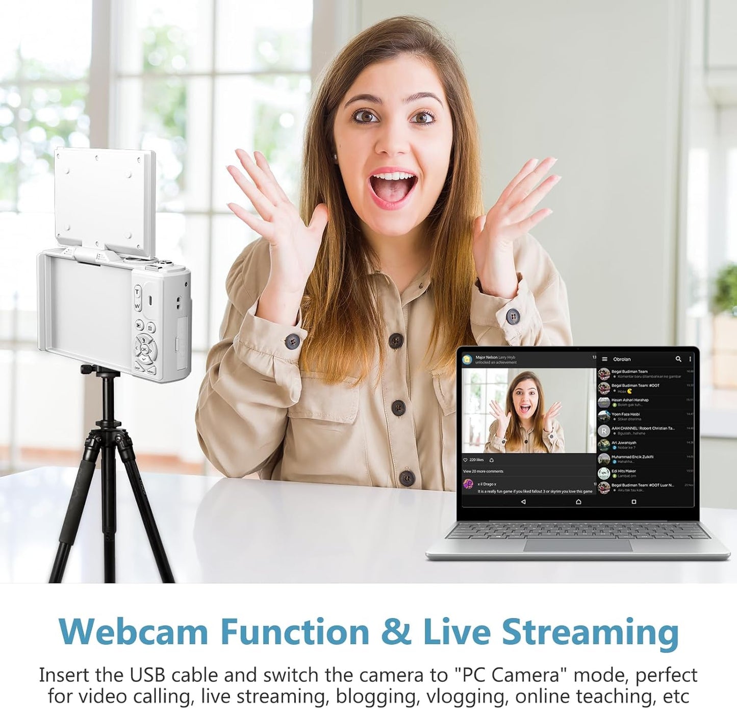 Cámara Digital 4K para Fotografía, Cámara de Vlogging de 64MP para...