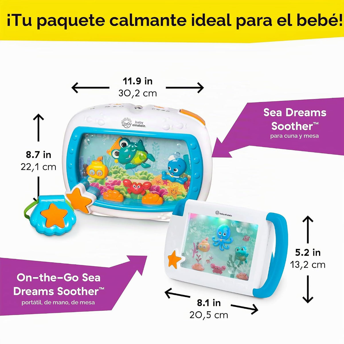 Baby Einstein Juego de regalo 2 en 1 Sea Dreams Soother, máquina de...