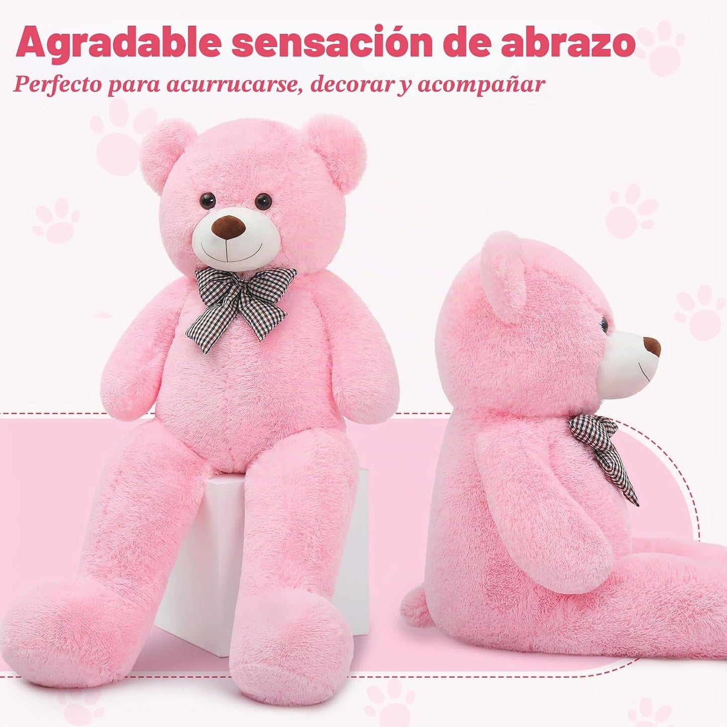 MaoGoLan Oso de peluche gigante rosa de 55 pulgadas, tamaño real, g...