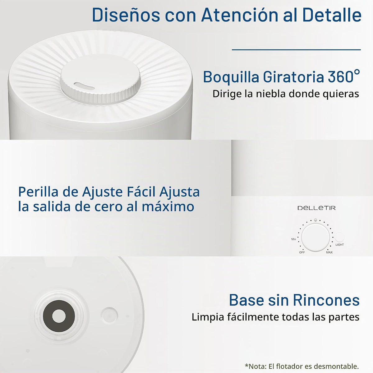 Delletir - Humidificadores de niebla fría para bebés, dormitorio, g...