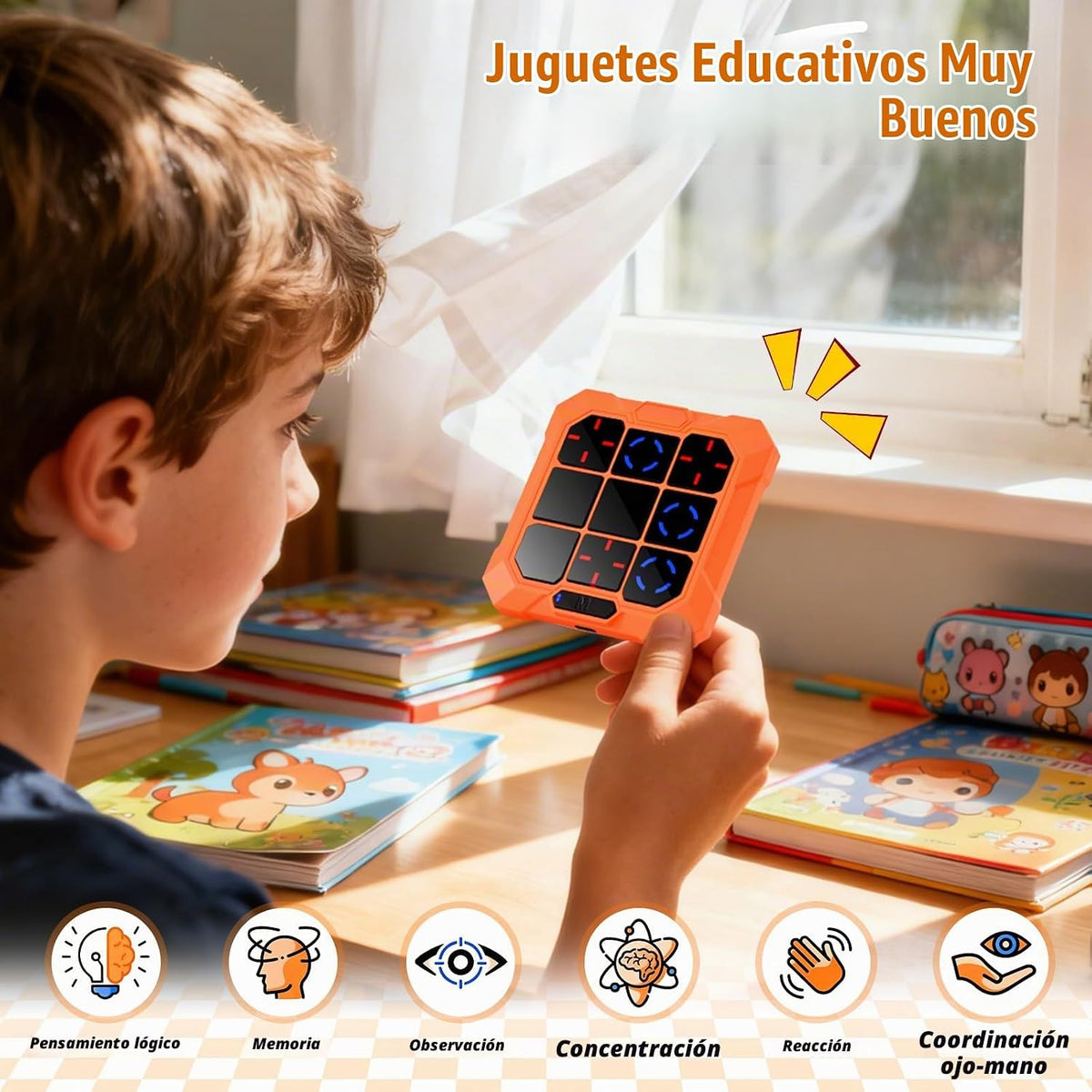 6 en 1 Tic-Tac-Toe juego de mano para niños, tablero electrónico de...