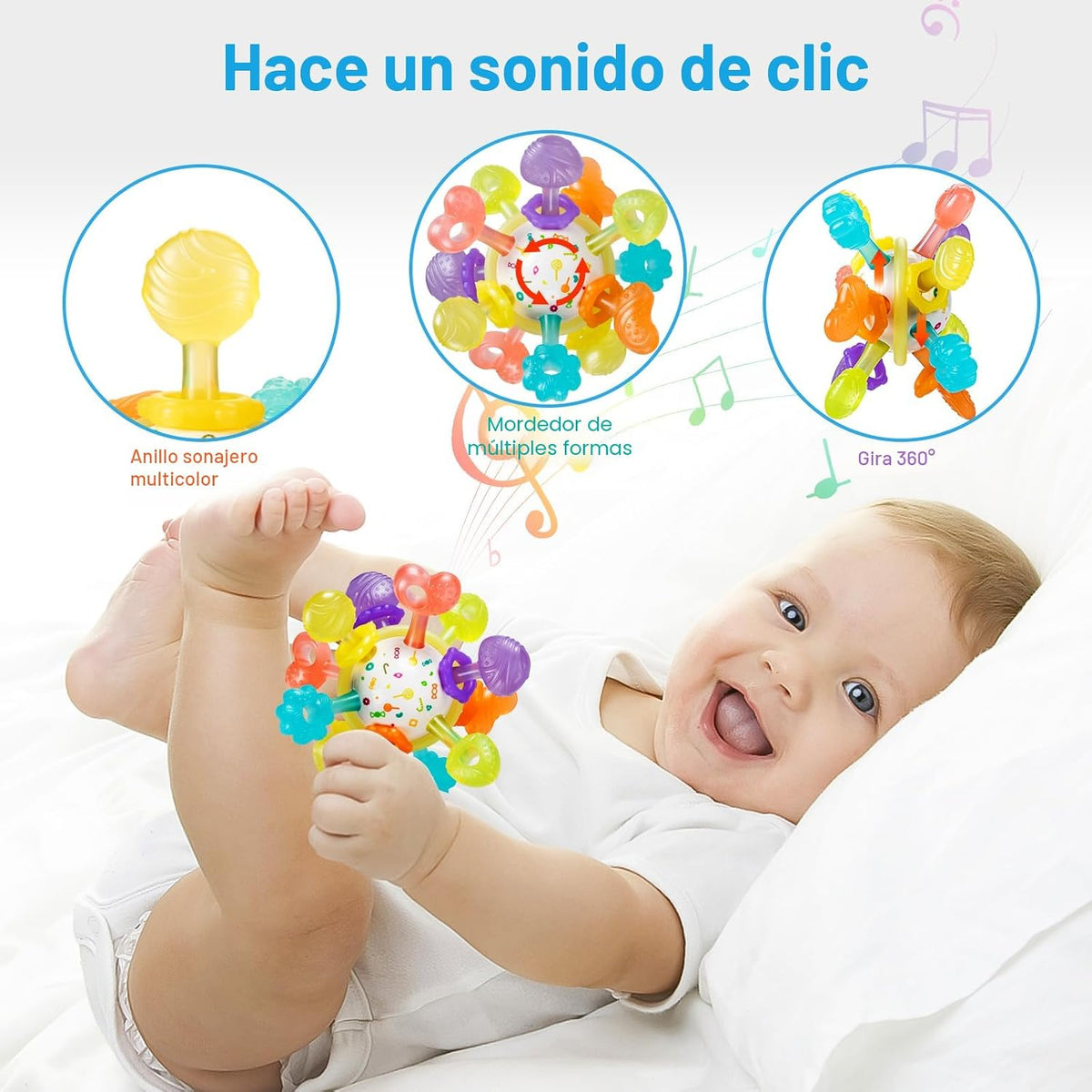 TOHIBEE - Juguete sensorial Montessori de dentición para bebés, de...