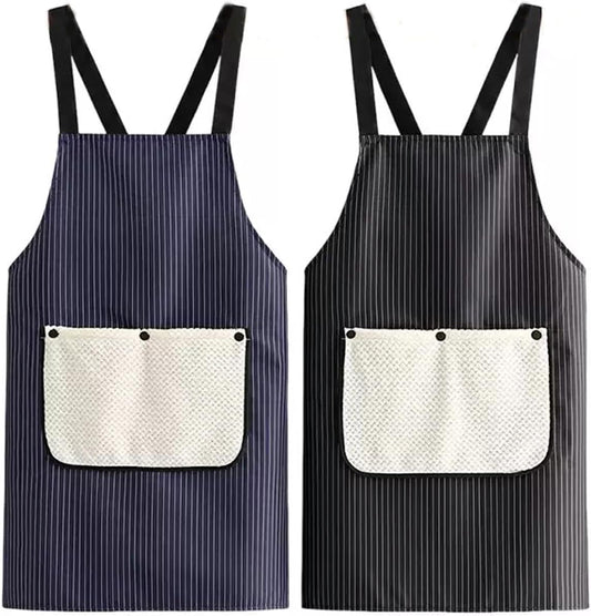 Agirlvct Paquete de 2 delantales de cocina con toallita de mano, re...