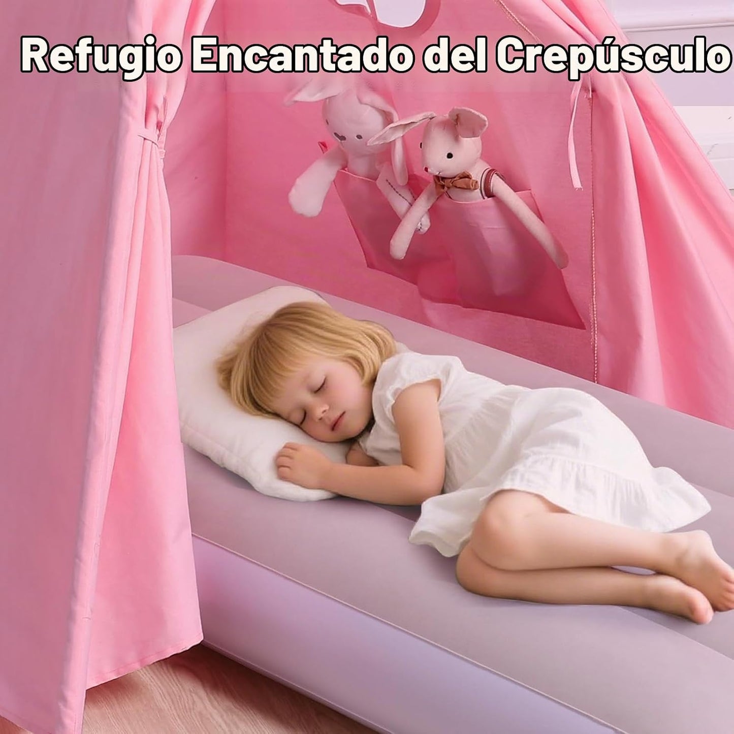 Wilwolfer Tienda de campaña rosa para dormir para niños - Pack de 2...