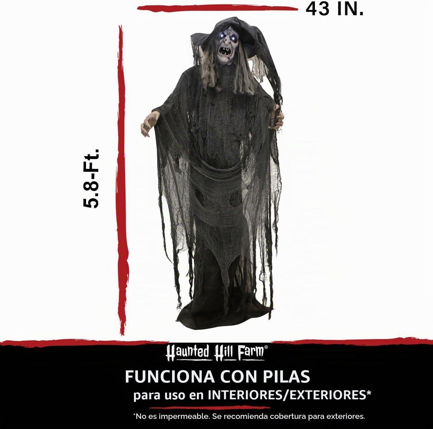 Haunted Hill Farm - Bruja parlante aterradora, animatrónico de tama...