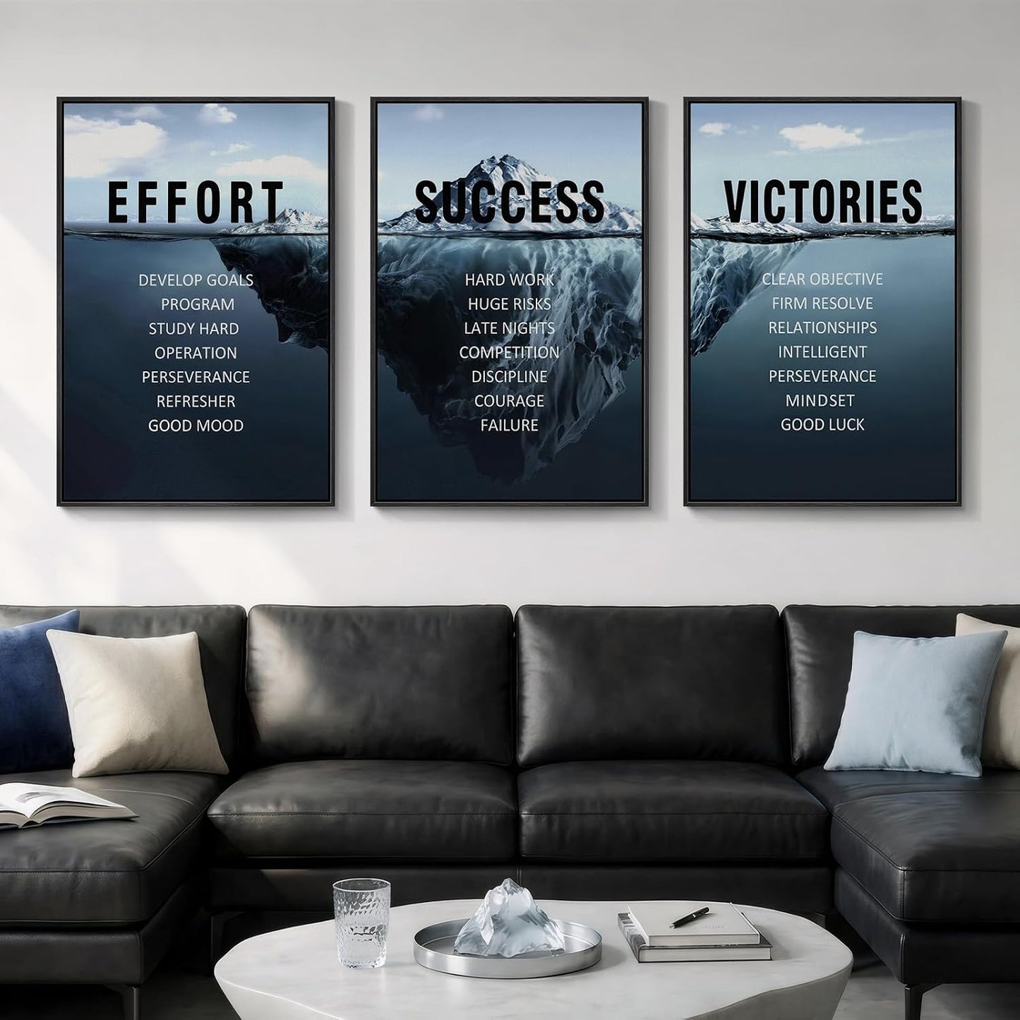 Arte de pared inspirador enmarcado grande para decoración de oficin...
