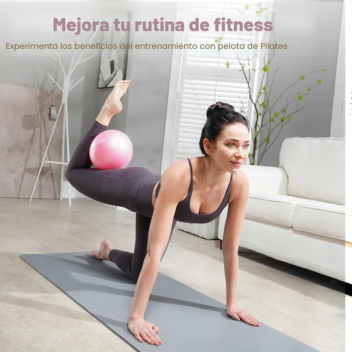 kisnbld Pequeña pelota de ejercicio, mini pelota de pilates de 9 pu...