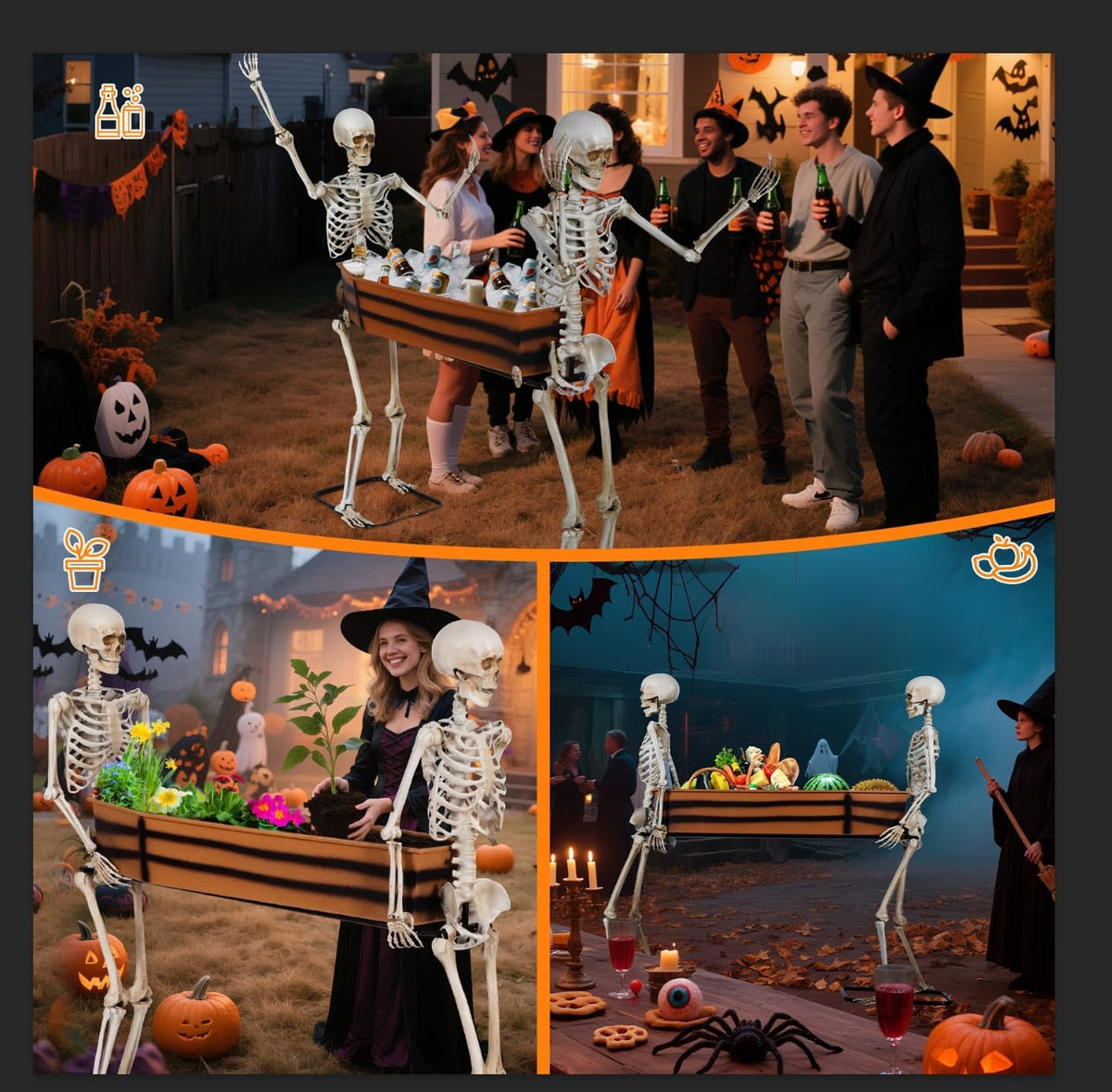 Quntis Esqueleto gigante para decoración de fiesta de Halloween al...
