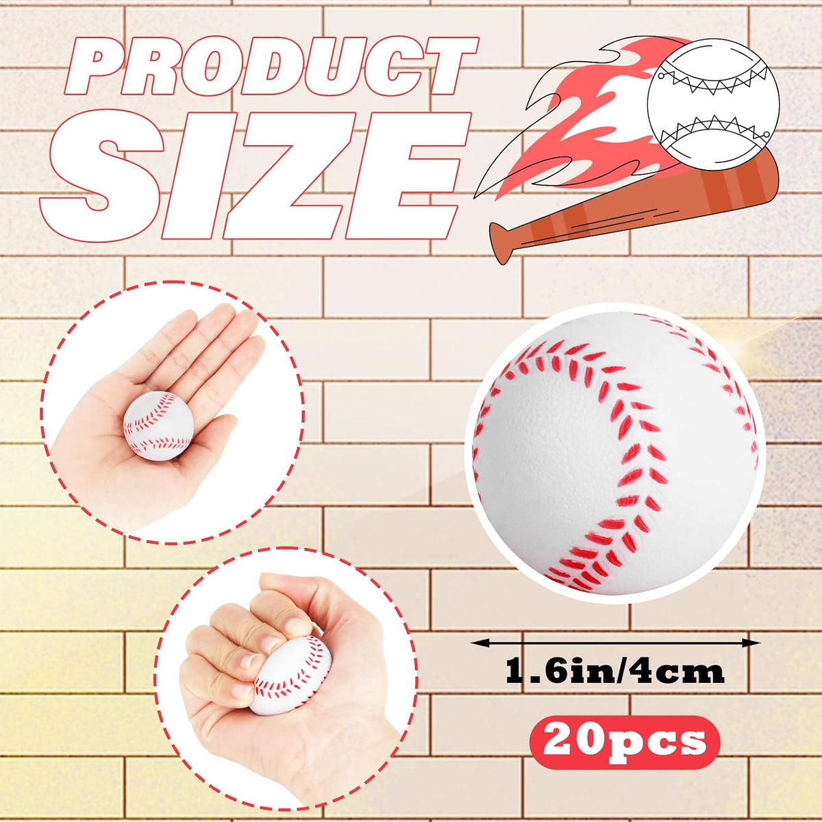 Hxezoc 20 piezas de mini pelotas de béisbol para el estrés, regalos...