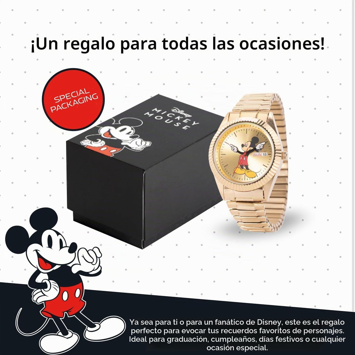 Disney Mickey Mouse Watch Men - Relojes Mickey Mouse para Hombre -...
