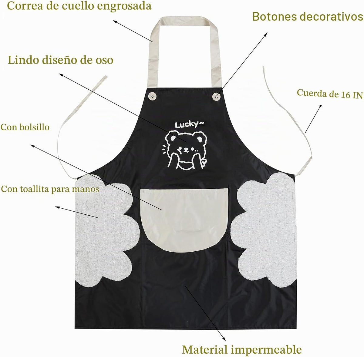 Agirlvct Paquete de 2 delantales de cocina con toallita de mano, re...