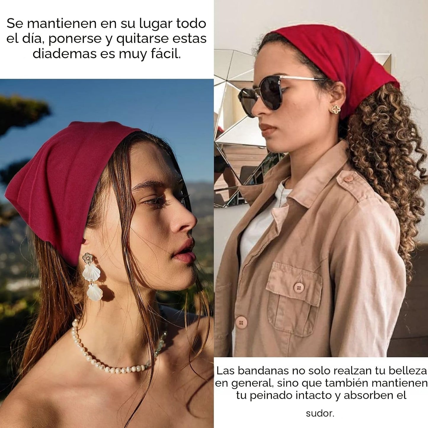 WOVOWOVO 8 unidades de diademas y bufandas para el cabello para muj...