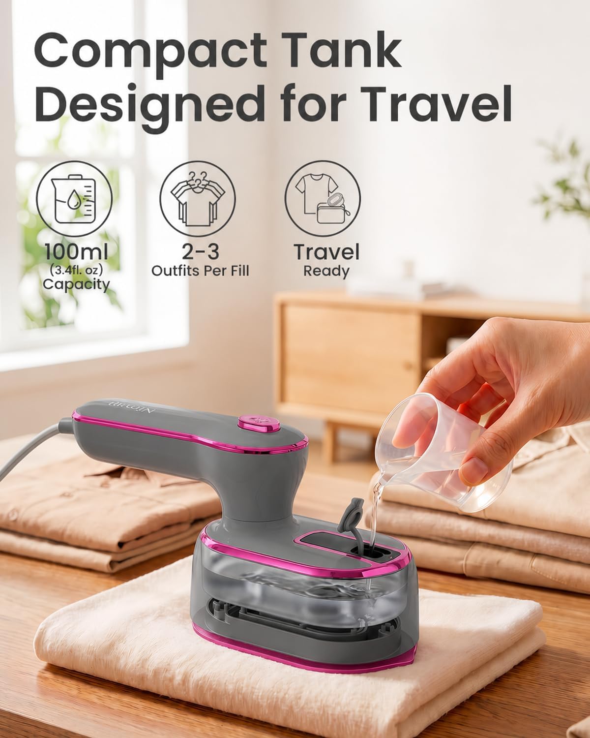 Vaporizador de hierro para ropa, vaporizador de ropa de viaje con m...