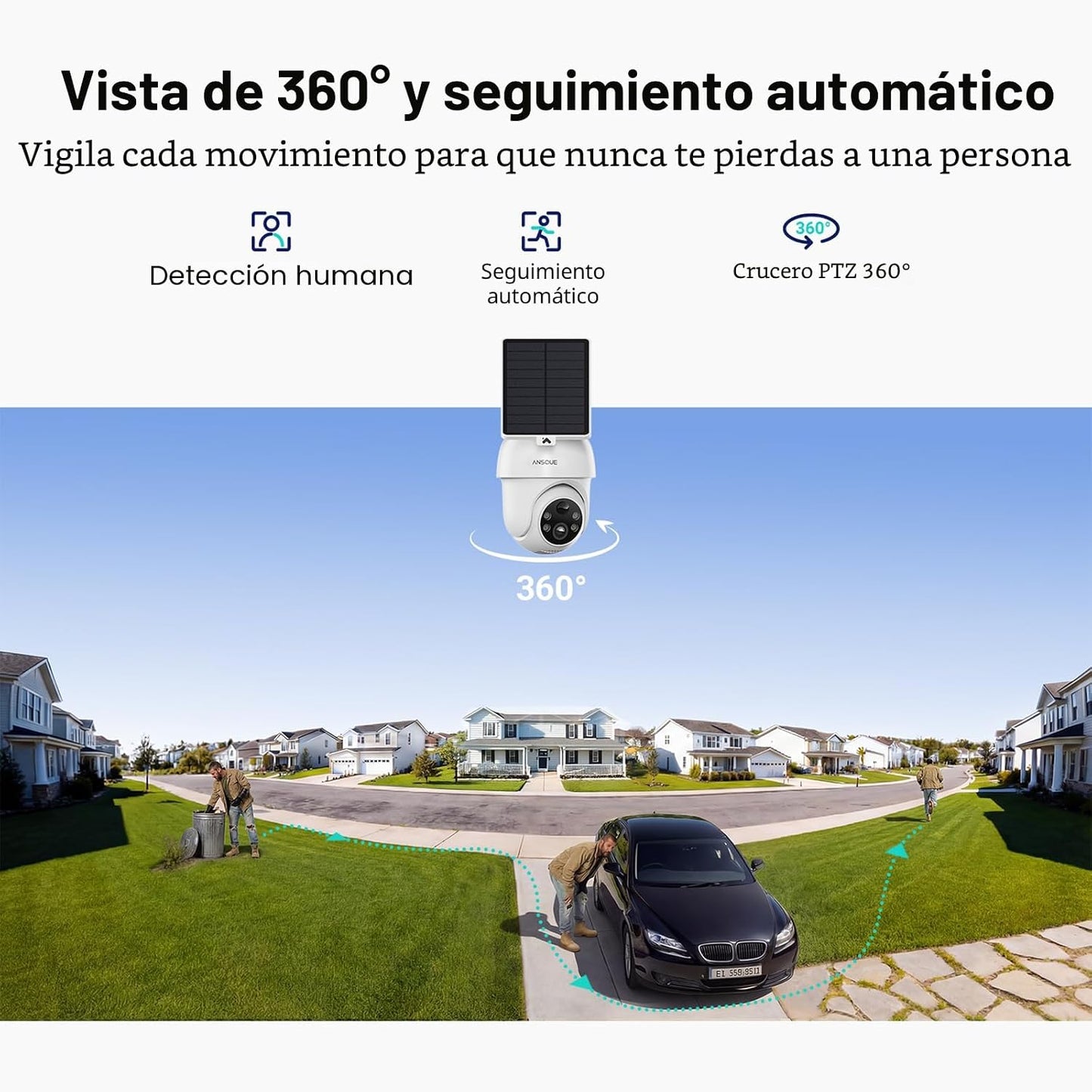 ANSQUE Sistema inalámbrico para el hogar para exteriores, kit de 6...